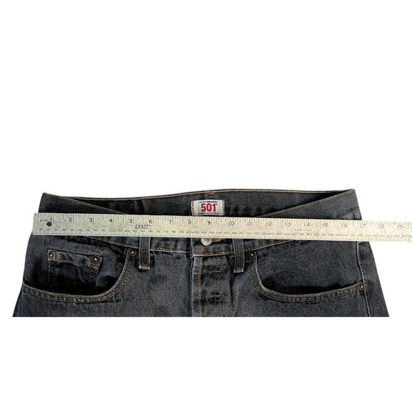 Levis 501 Jeans Mens 36x30 Pants Black Wash Workwear Faded Button Fly #499 - Picture 3 of 14